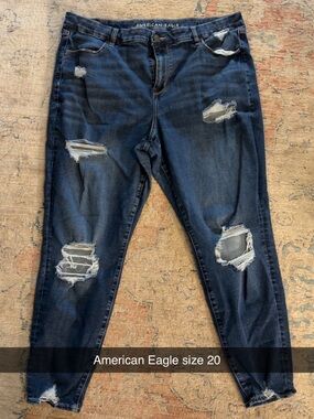 American Eagle Outfitters Ripped Dark Blue Skinny Jeans